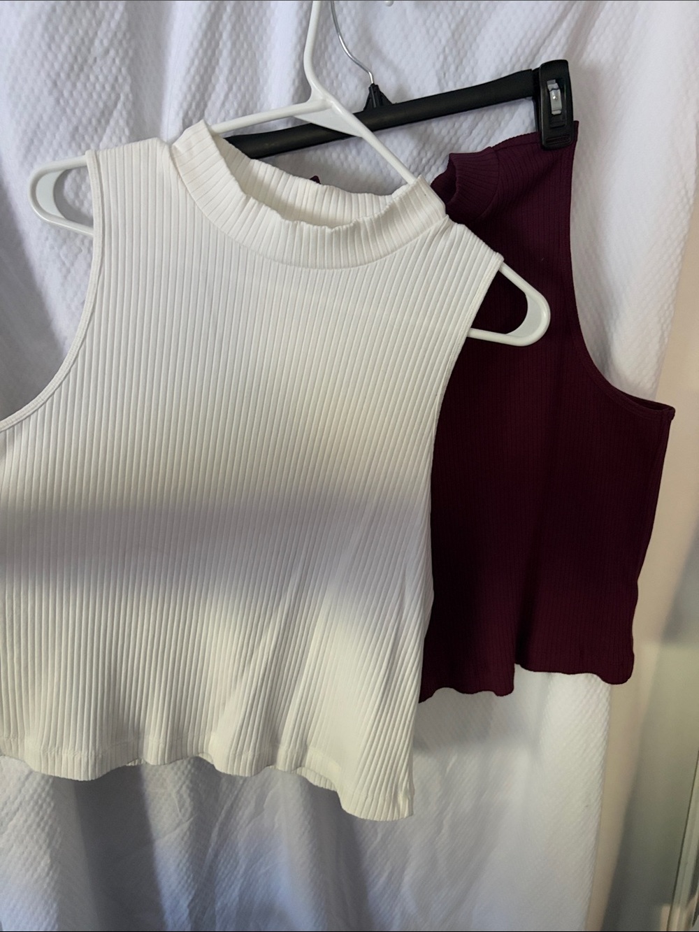 NWOT Old Navy Mock Neck Tank in White and Deep Purple size XL Never Worn (both)